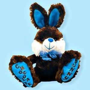 Dan Dee Easter Bunny Rabbit Plush Chocolate Scent Brown Blue 12" Stuffed Animal